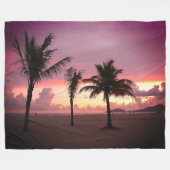ヤシの木 フリースブランケット (正面(横))