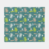 ヤシの木 フリースブランケット (正面(横))