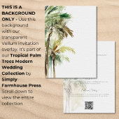 ヤシの木 モダン ヴェラム 背景 結婚式 招待状