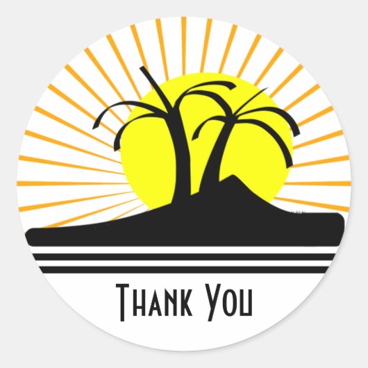 ヤシの木 ラウンドシール (正面)