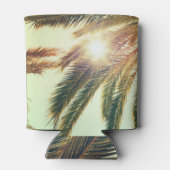 ヤシの木、ヴィンテージ調色の空。 缶クーラー (裏面)
