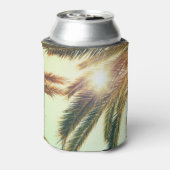 ヤシの木、ヴィンテージ調色の空。 缶クーラー (缶裏面)