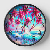 ヤシの木 壁時計 (正面)