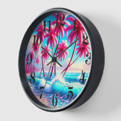ヤシの木 壁時計 (傾斜)