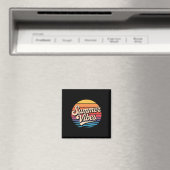 ヤシの木 夏の気分 レトロサーフィン 日の入り ビーチ マグネット (インサイチュ (食洗機))