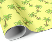 ヤシの木：明るいヴィンテージイラストレーション。 ラッピングペーパー (ロールコーナー)