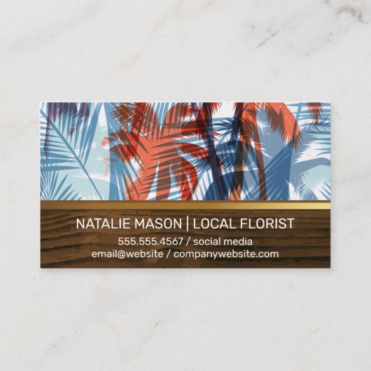 ヤシの木 |木目 名刺 (裏面)