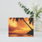 ヤシの木（水の上） ポストカード (スタンド正面)