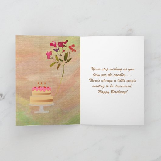 ヤシの木、水、あなたの誕生日のためのビーチ カード (内部)