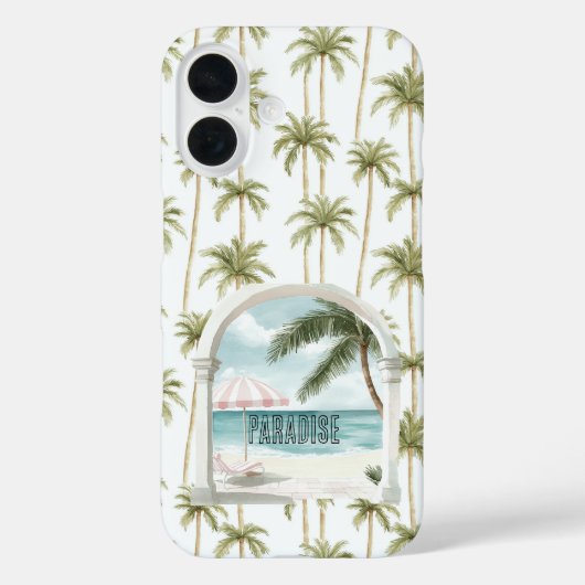 ヤシの木 海のパラダイス Case-Mate iPhoneケース (裏面)