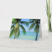 ヤシの木、海風。ビーチ旅行？YES頼む！ カード (正面)