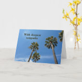 ヤシの木 – 深い悔やみや弔慰 カード (黄色い花)