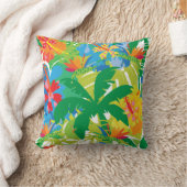 ヤシの木、熱帯、シームレスなパターン クッション (ブランケット)