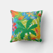 ヤシの木、熱帯、シームレスなパターン クッション (裏面)