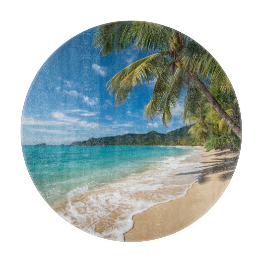 ヤシの木 熱帯 ビーチ 海 カッティングボード (正面)