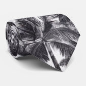 ヤシの木（白黒） ネクタイ (ロール)