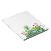 ヤシの木、緑、赤葉い自然 ノートパッド (アングル)