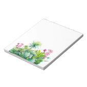 ヤシの木、緑、赤葉い自然 ノートパッド (回転)