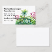 ヤシの木、緑、赤葉い自然 名刺 (正面/裏面)