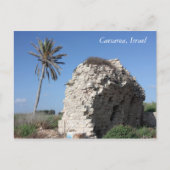 ヤシの木、Caesarea、イスラエル共和国が付いている古代壁 ポストカード (正面)