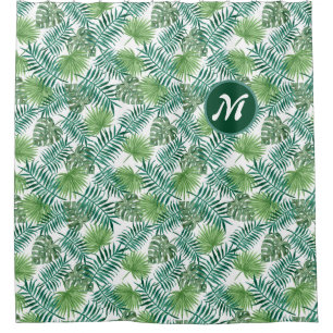 ヤシの森のフロントシャワーカーテンカスタマイズ-  シャワーカーテン