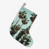 ヤシの緑の木の写真 スモールクリスマスストッキング (正面 (吊り時))