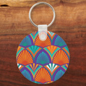 ヤシの花の幾何学的な明葉るいパターン キーホルダー (正面)