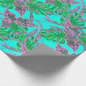 ヤシの葉とコレウスの熱帯氷 ラッピングペーパー (角)
