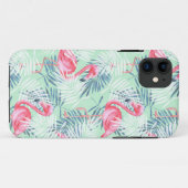 ヤシの葉とフラミンゴ Case-Mate iPhoneケース (裏面(横))