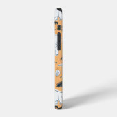 ヤシの葉のパターンの面白い恐竜 iPhoneケース (左側面)