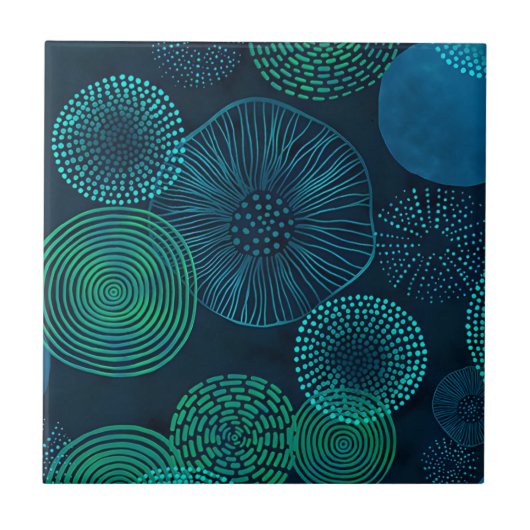 ヤシの葉のファンタイル タイル (正面)