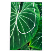 ヤシの葉の熱帯の葉のジャングルの葉 ミディアムペーパーバッグ (裏面)