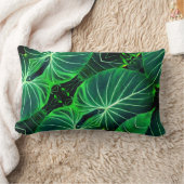 ヤシの葉の熱帯の葉のジャングルの葉 ランバークッション (ブランケット)