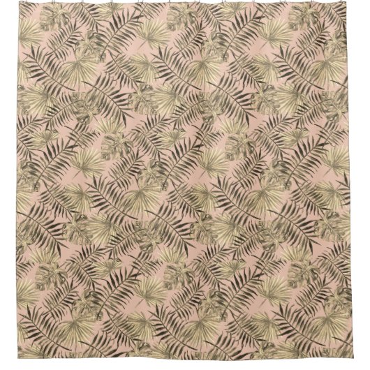 ヤシの葉の熱帯シャワーカーテン シャワーカーテン (正面)