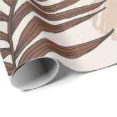 ヤシの葉の線画の地色のシームレスな模様 ラッピングペーパー (ロールコーナー)