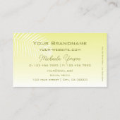 ヤシの葉を使用したモダン淡い黄色のグラデーシシンプルョン 名刺 (裏面)