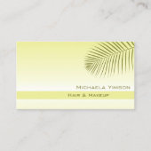 ヤシの葉を使用したモダン淡い黄色のグラデーシシンプルョン 名刺 (正面)
