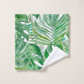 ヤシの葉木とモンステラの巨大な バスタオルセット (ウォッシュタオル)