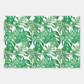 ヤシの葉木とモンステラの巨大な ラッピングペーパーシート (正面3)