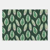 ヤシの葉木とモンステラの巨大な ラッピングペーパーシート (正面2)