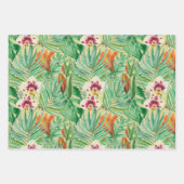 ヤシの葉木とモンステラの巨大な ラッピングペーパーシート (正面)