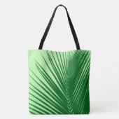 ヤシの葉 – エメラルドとライムグリーン トートバッグ (裏面)