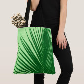ヤシの葉 – エメラルドとライムグリーン トートバッグ (クローズアップ)