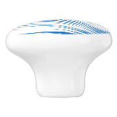 ヤシの葉 – コバルトブルーの白 セラミックノブ (側面)