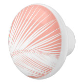 ヤシの葉 – コーラルピンクの白 セラミックノブ (右)