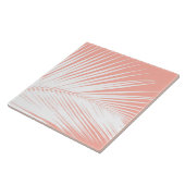 ヤシの葉 – コーラルピンクの白 タイル (側面)