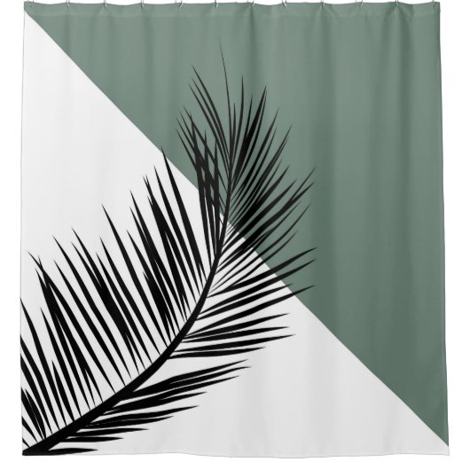 ヤシの葉 シャワーカーテン (正面)