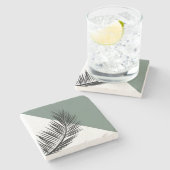 ヤシの葉 ストーンコースター (横)