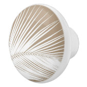 ヤシの葉-タペタンの白 セラミックノブ (右)