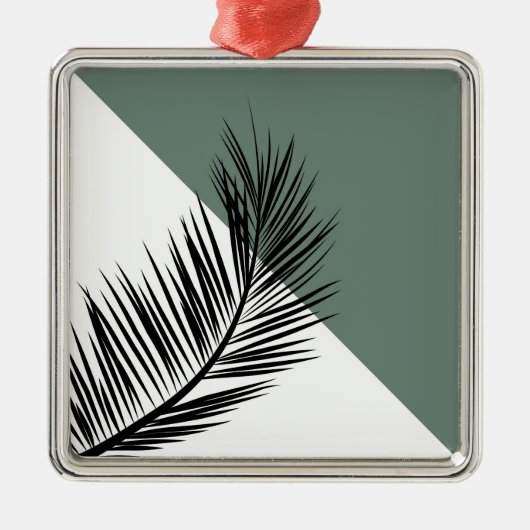 ヤシの葉 メタルオーナメント (正面)